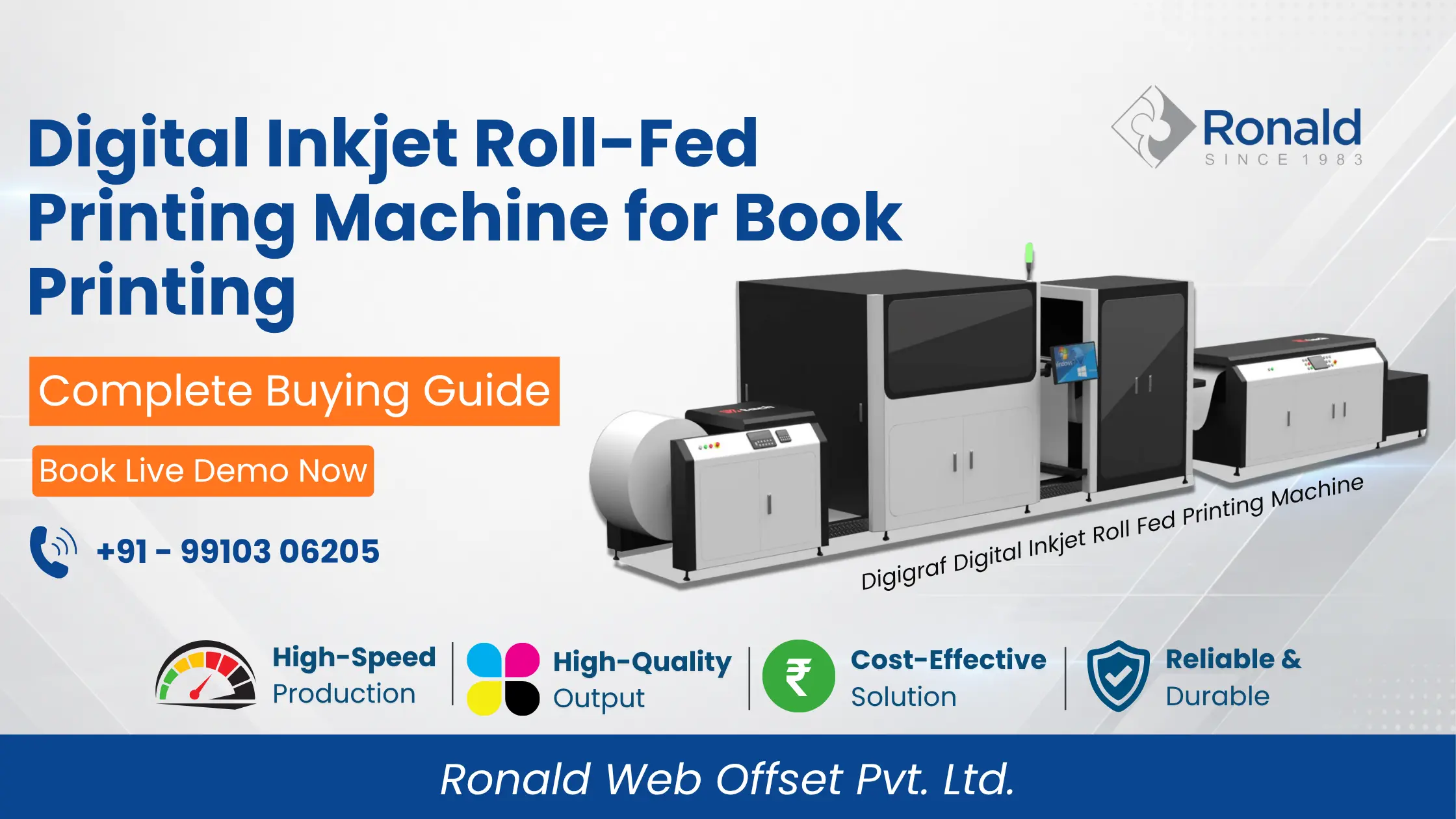 Digigraf Digital Inkjet Roll Fed Printing Machine for Book Printing by Ronald Web Offset